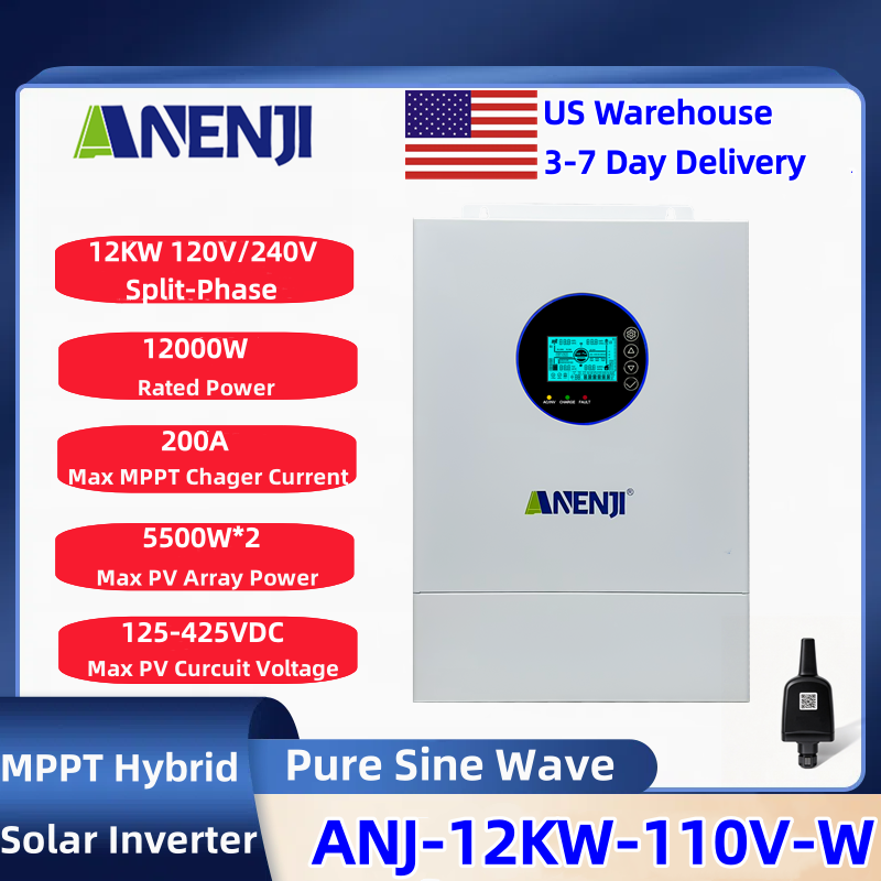 Inversor solar híbrido ANENJI  - Charge Controller Solar avaliação e preço